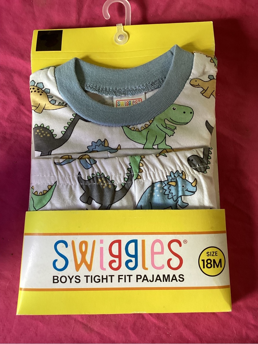 613-Swiggles Toddler Boys 2 Piece Tight Fit Pajama Set Dinosaurs 18 Months